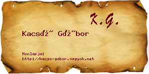 Kacsó Gábor névjegykártya